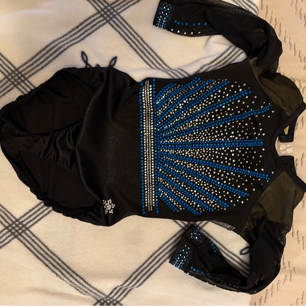 Snowflake design Black and Blue Rhinestone Leotard